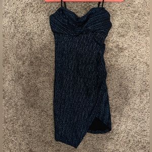 Shimmery Navy Homecoming Dress
